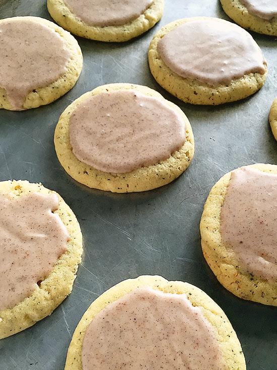 Chai Sugar Cookies with Eggnog Glaze Baking Mischief