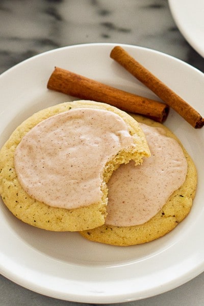 Chai Sugar Cookies with Eggnog Glaze