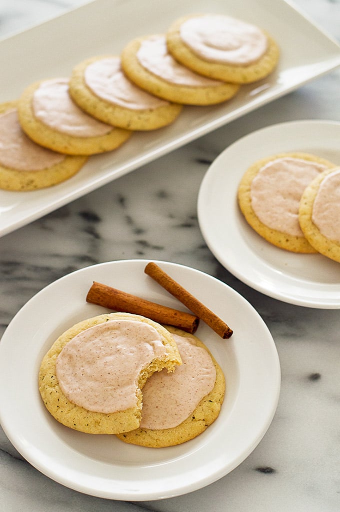 Chai Sugar Cookies with Eggnog Glaze - Baking Mischief