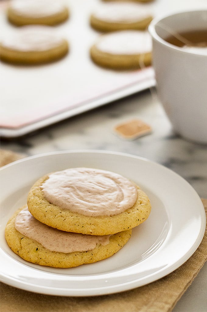 Chai Sugar Cookies with Eggnog Glaze - Baking Mischief