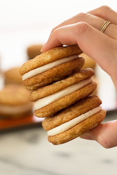 Snickerdoodle Sandwich Cookies With Eggnog Buttercream
