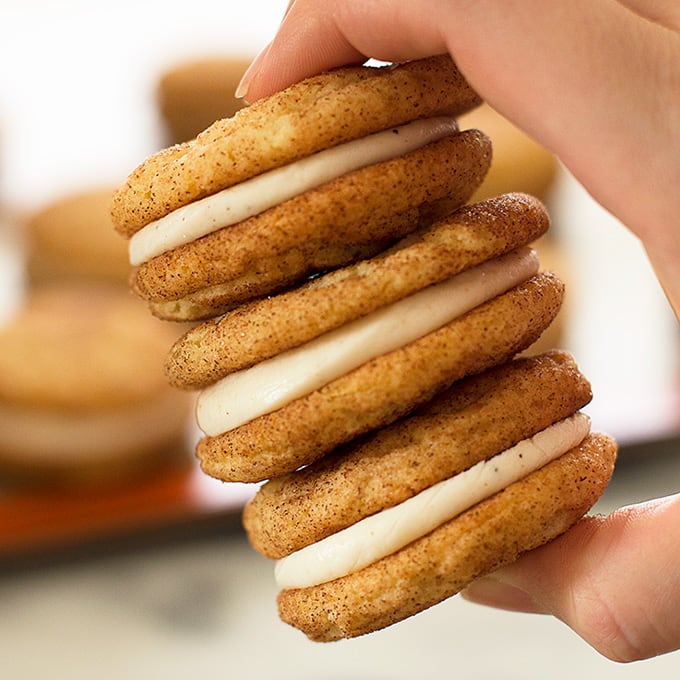Snickerdoodle Sandwich with Eggnog Buttercream Filling