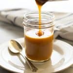Quick and easy shortcut 5 minute caramel sauce! From BakingMischief.com