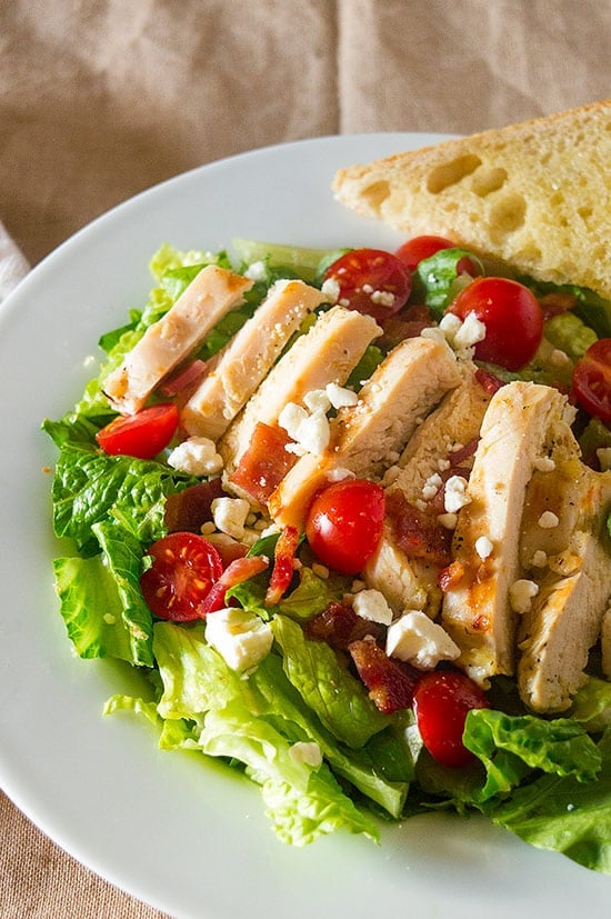 Garlic Chicken Cobb Salad - Baking Mischief