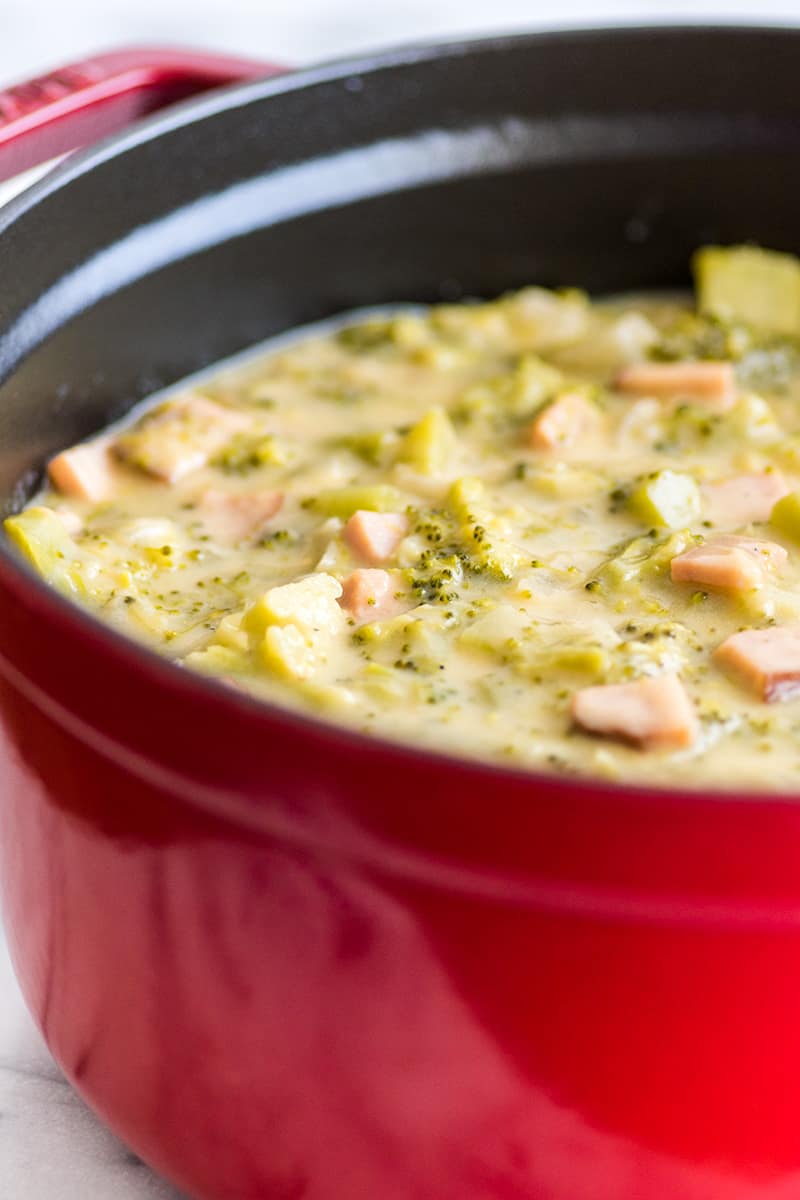 Sharp Cheddar Broccoli and Ham Chowder