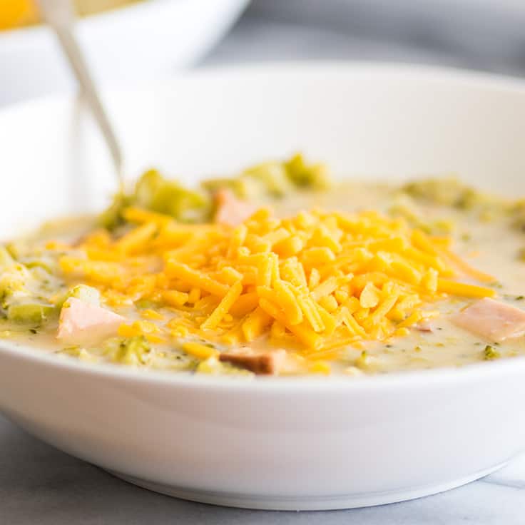 Sharp Cheddar Broccoli and Ham Chowder