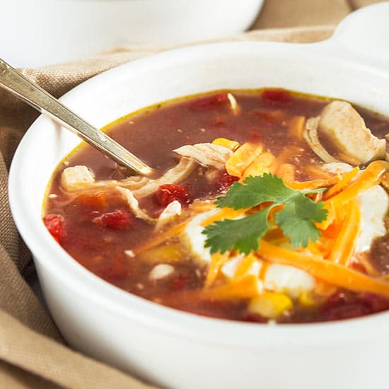 World’s Easiest Chicken Taco Soup