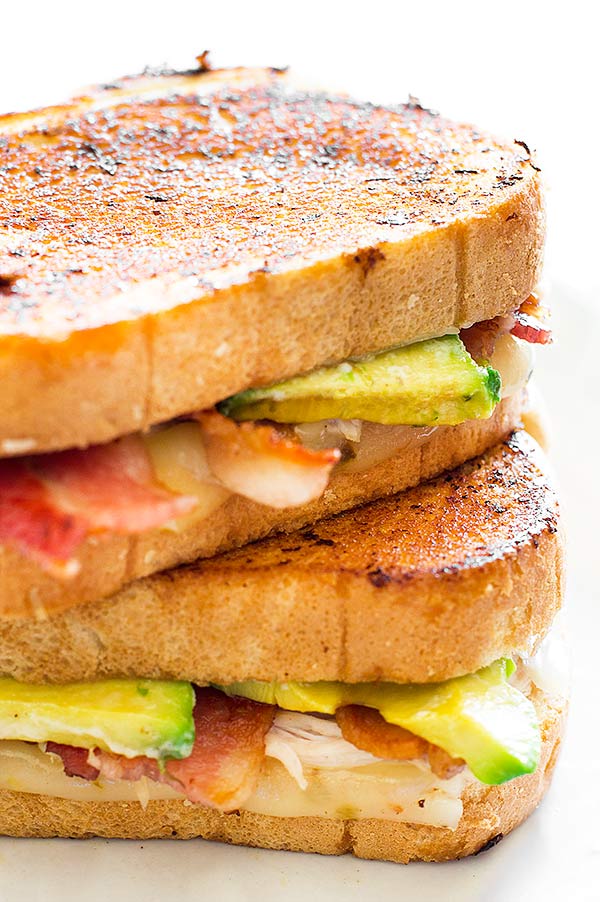 Spicy Chicken Bacon Avocado Grilled Cheese Sandwich