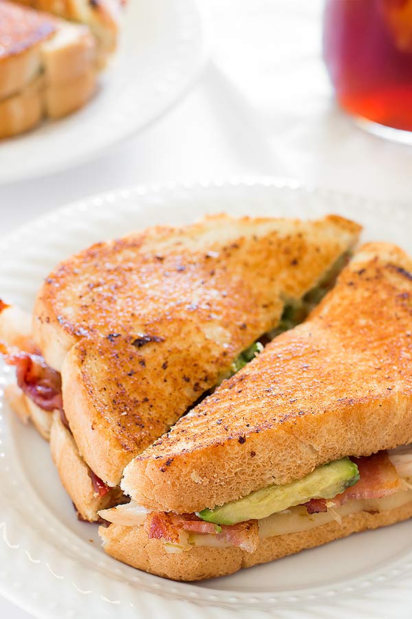 Spicy Chicken Bacon Avocado Grilled Cheese Sandwich