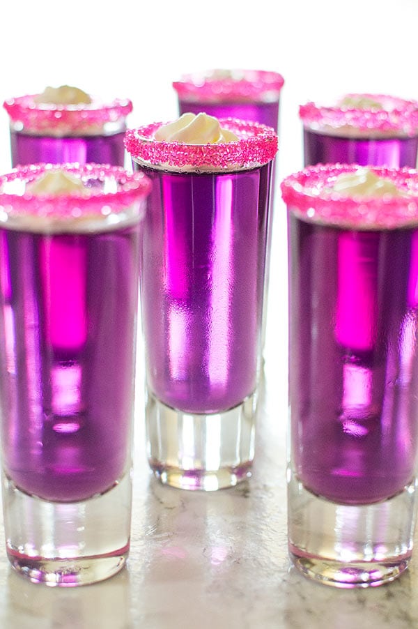 Candy Sweet Jello Shots With Triple Sec Whipped Cream