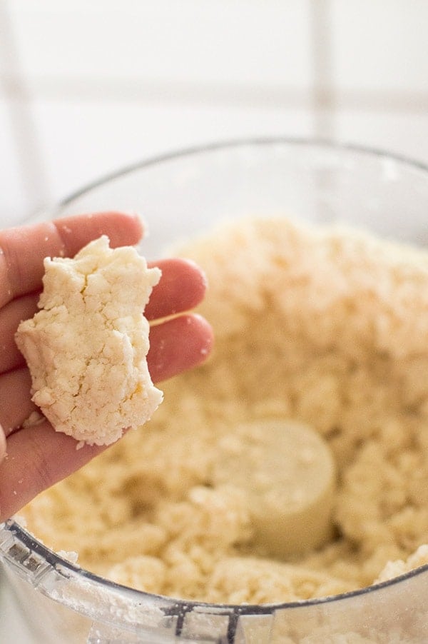 Pie dough being made.