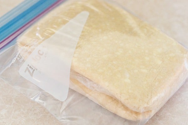 Buttermilk pie dough in bags ready for the freezer.