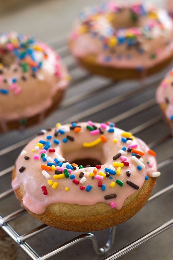 Strawberry Glazed Sencha Green Tea Doughnuts