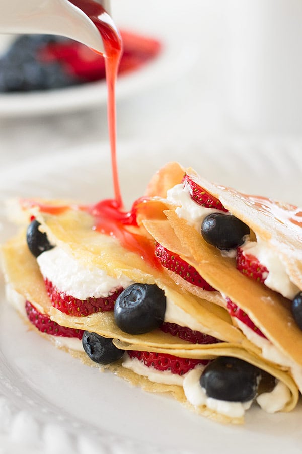 Classic Crepes for Two With Red White and Blue Fixings