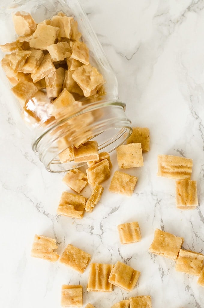The perfect easy homemade high-value dog treats for training. Simple, inexpensive, and irresistible to dogs. Cats love them too! From BakingMischief.com | Homemade Dog Treats | Homemade Cat Treats |