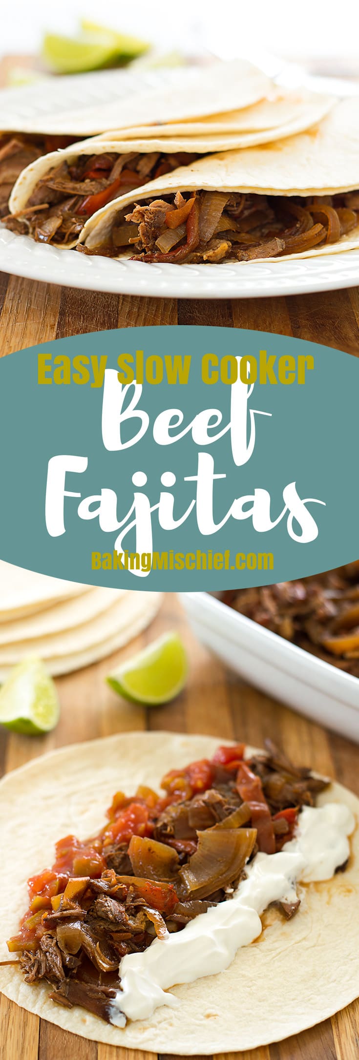 Easy Slow Cooker Beef Fajitas for Two - Baking Mischief