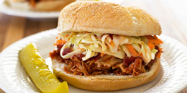 Slow Cooker BBQ Chicken Sandwiches For Two - Baking Mischief