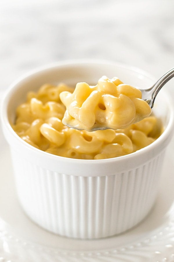 Spoonful of mac and cheese for one.