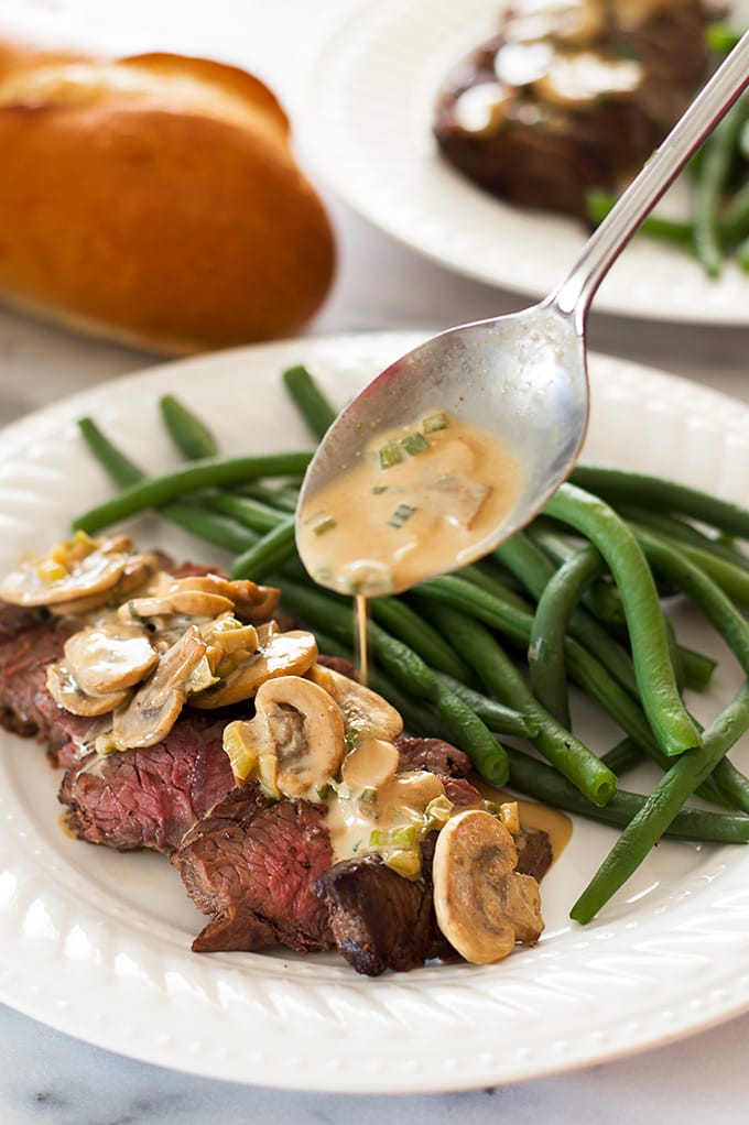 quick and easy broiled steak with mustard sauce