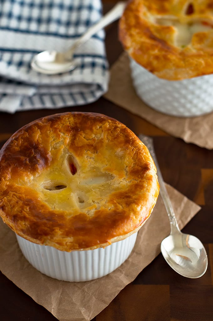 Easy Individual Chicken Pot Pies for Two - Baking Mischief