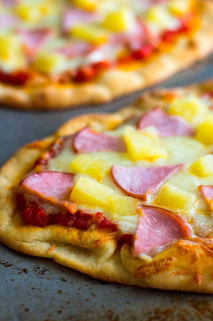 Hawaiian Naan Pizza - Baking Mischief