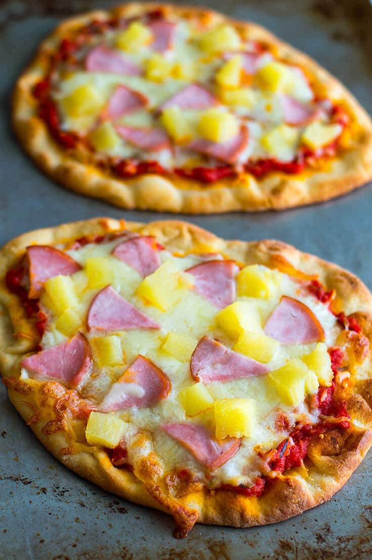 Hawaiian Naan Pizza - Baking Mischief