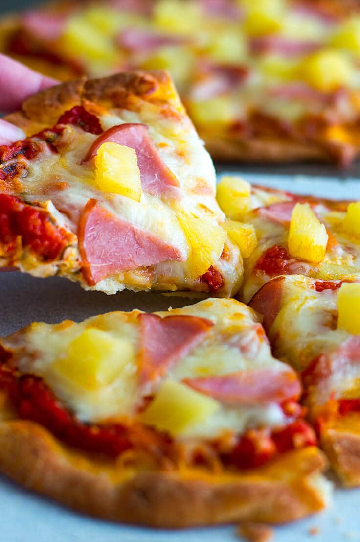 Hawaiian Naan Pizza - Baking Mischief