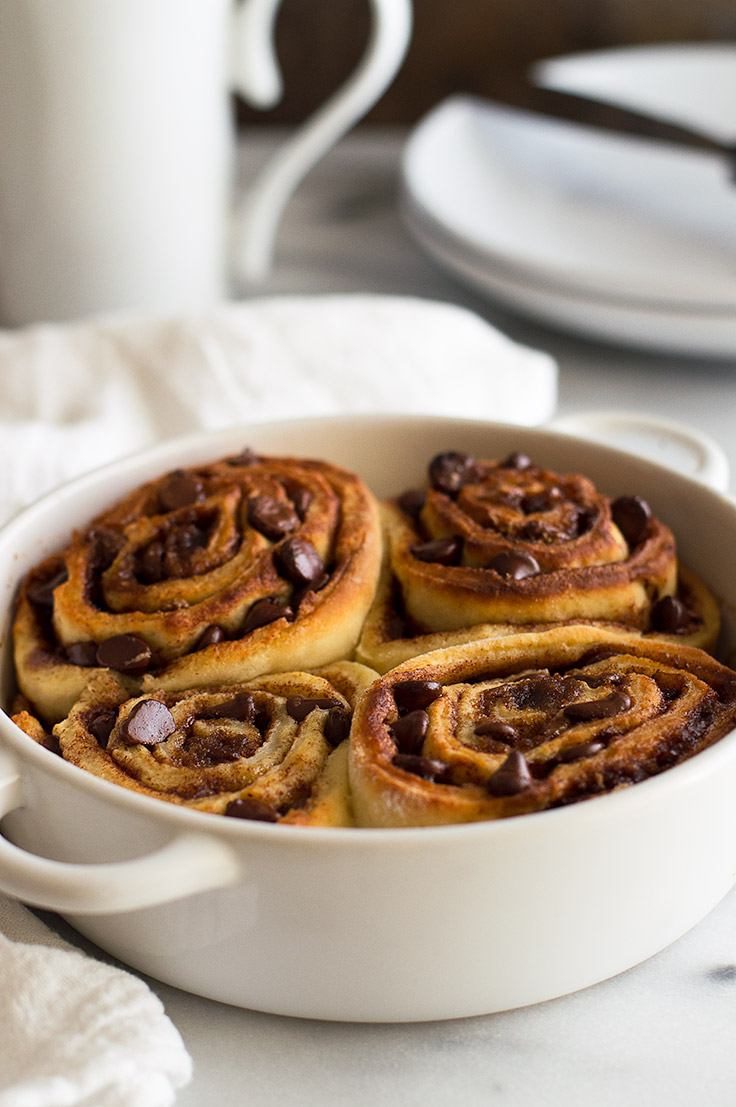 Small Batch Chocolate Cinnamon Rolls With Espresso Glaze Baking