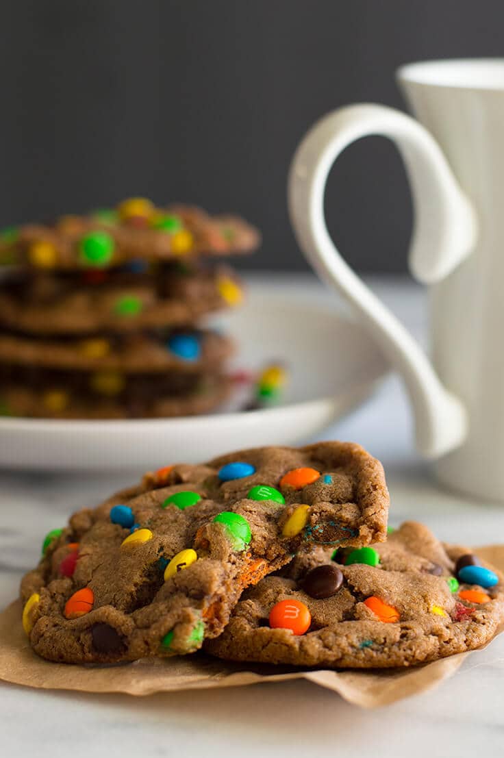 Small Batch M&M Cookies - My Happy Bakes