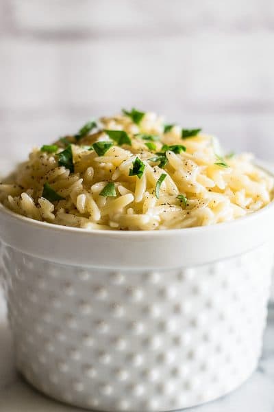 My Favorite Easy Parmesan Orzo Side Dish