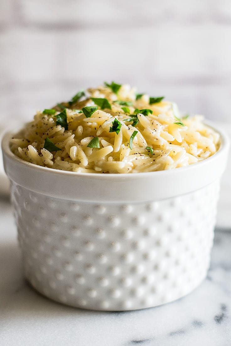 My Favorite Easy Parmesan Orzo Side Dish - Baking Mischief