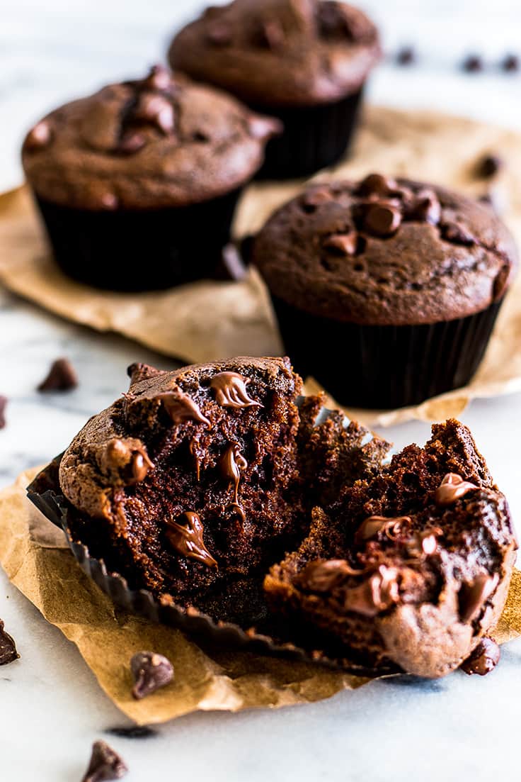 Small Batch Chocolate Muffins (Makes 6 Big Muffins) - Sweetest Menu