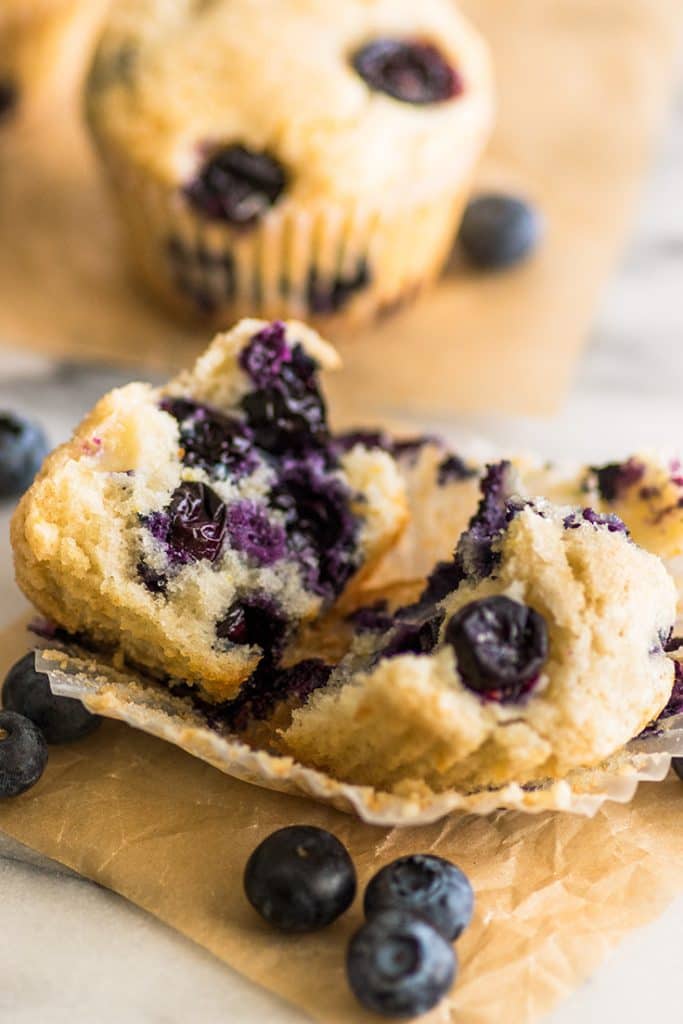 These Small-batch Blueberry Muffins are fabulous little muffins. They are soft and moist, with lots of blueberries and just a hint of lemon in the batter.