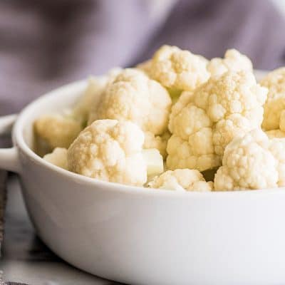 Photo of cauliflower cooked in the microwave.