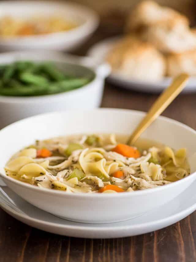 Easy Chicken Carcass Soup - Baking Mischief