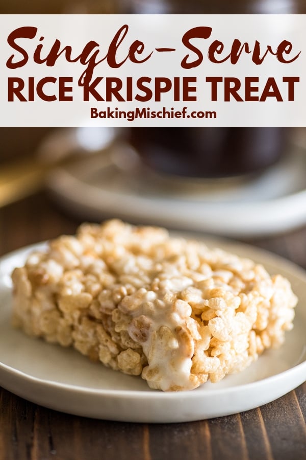 Singleserve Rice Krispie Treat in the Microwave Baking Mischief
