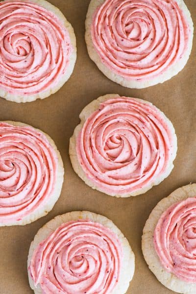 Small-batch Lemon Sugar Cookies With Strawberry Frosting