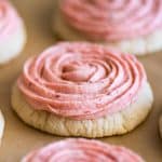 Lemon Cookies With Strawberry Frosting