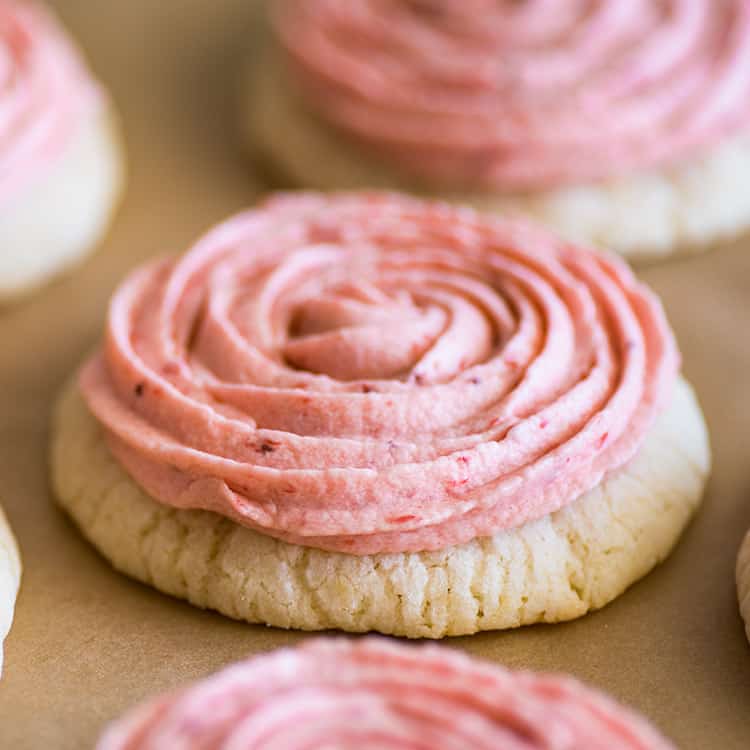 Smallbatch Lemon Sugar Cookies With Strawberry Frosting Baking Mischief