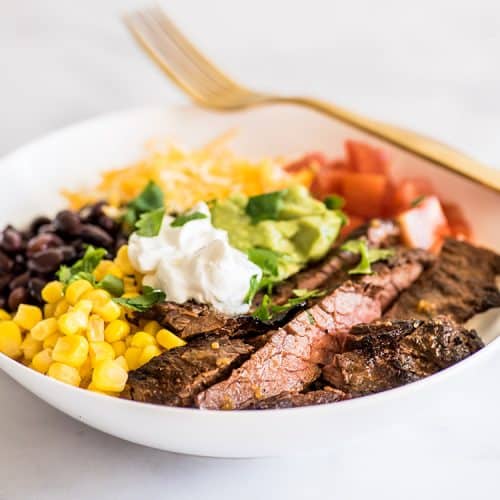 Carne Asada Burrito Bowls - Baking Mischief