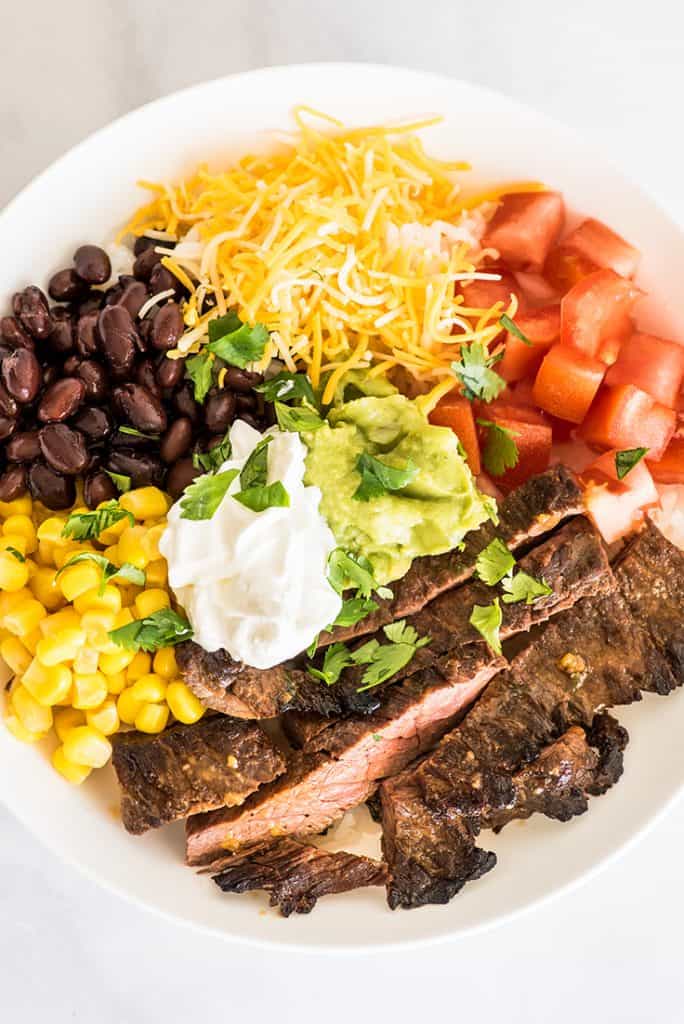 Carne Asada Burrito Bowls - Baking Mischief