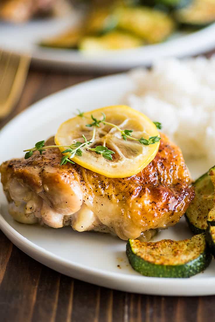 Crispy Lemon Chicken Thighs - Baking Mischief