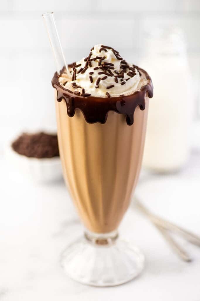 The Best Chocolate Milkshake - Baking Mischief