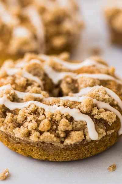 Baked Pumpkin Donuts with Streusel Topping