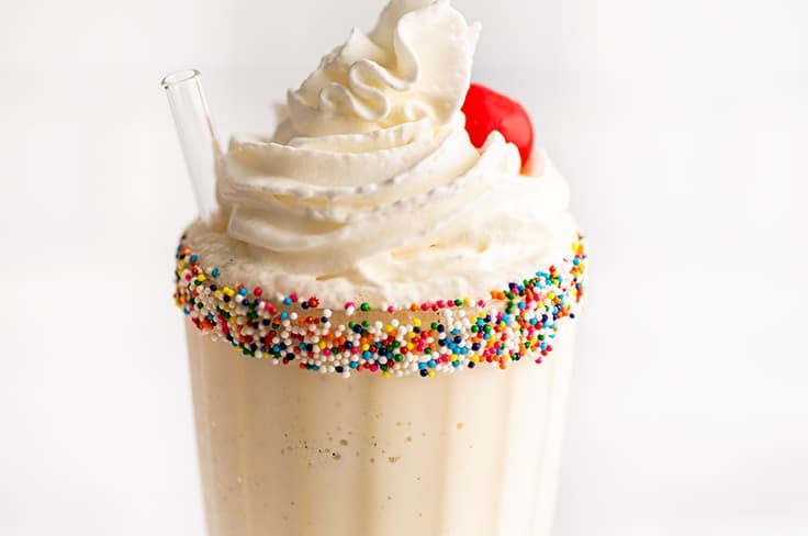 The Best Vanilla Milkshake - Baking Mischief