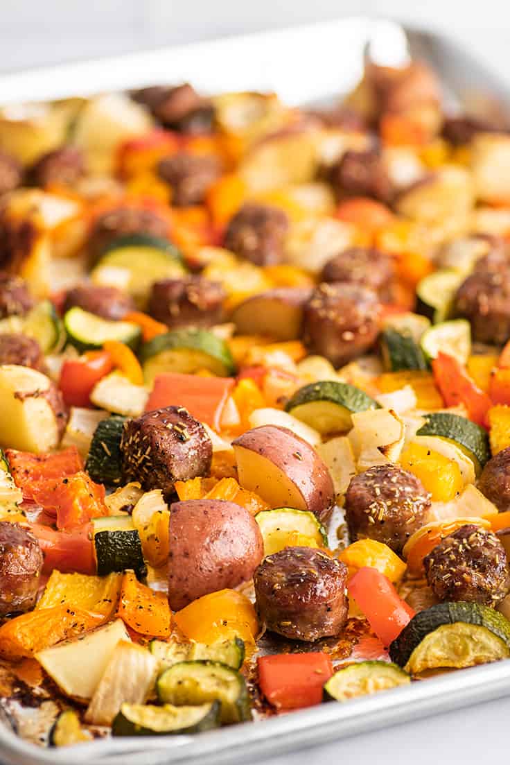 Sheet Pan Sausage And Potatoes - The Dinner Bite