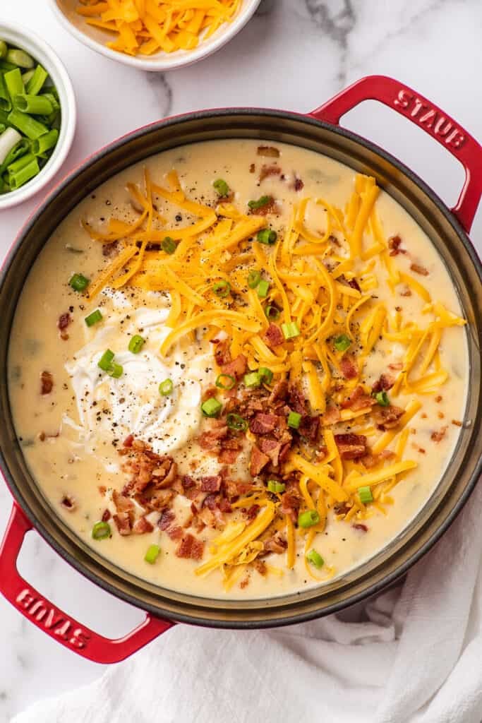 Easy Cheesy Potato Bacon Soup - Baking Mischief