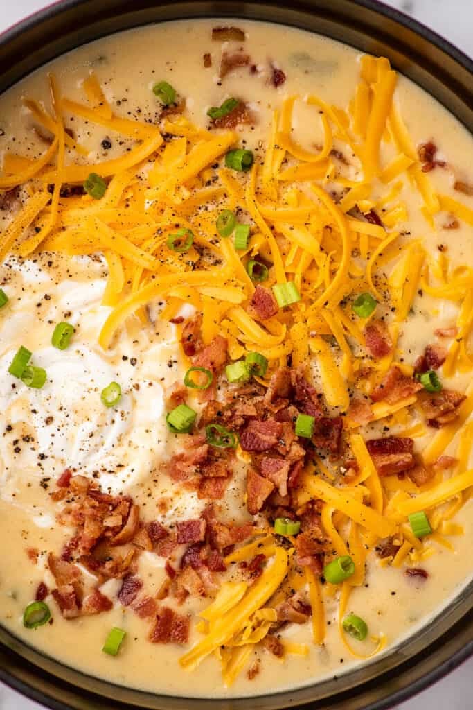 Easy Cheesy Potato Bacon Soup - Baking Mischief