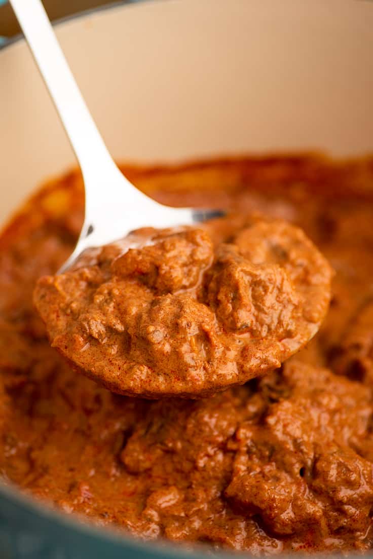 Ladle full of hungarian goulash.