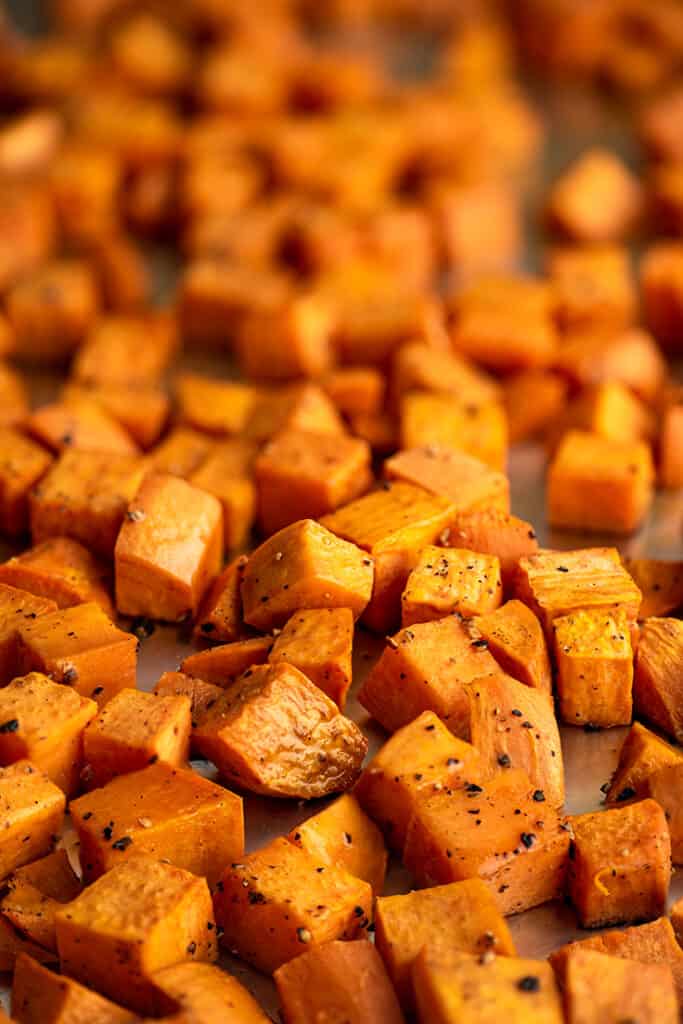 The BEST Roasted Sweet Potato Cubes – Beat The Budget